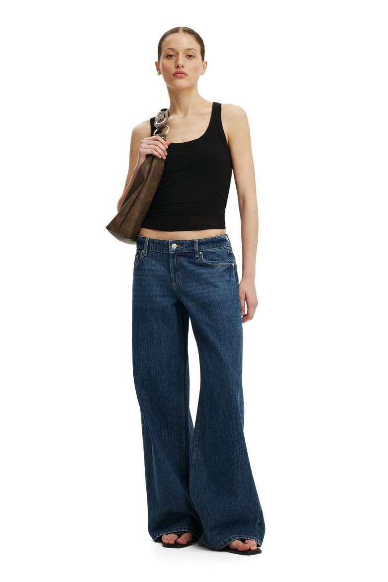 Low Rise Wide Leg Jeans, Alternate, color, BONDI BLUE