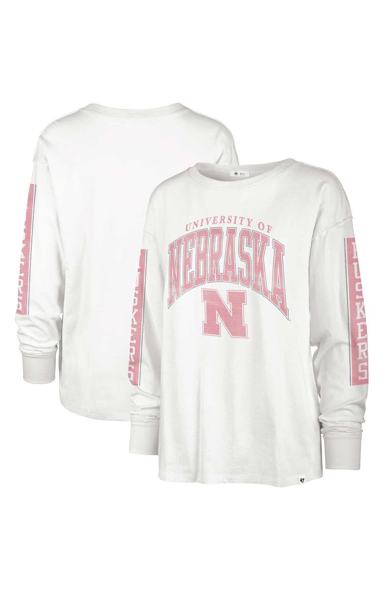 '47 Women's '47 White Nebraska Huskers Statement SOA 3-Hit Long Sleeve T-Shirt, Main, color, 