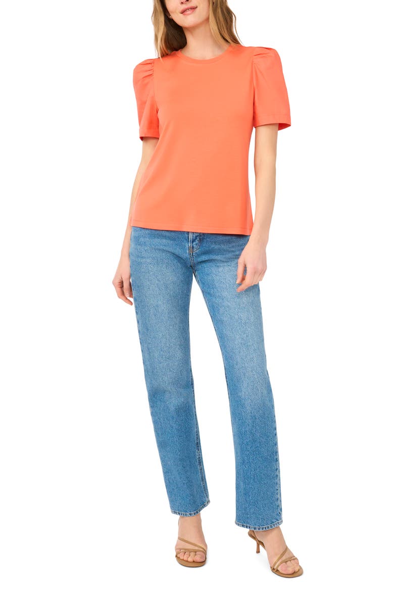 Puff Sleeve Top, Alternate, color, LIVING CORAL
