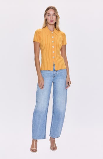 Wes Rhinestone High Waist Barrel Jeans
