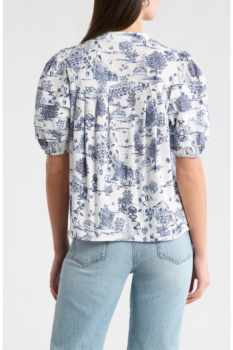 Renzo Toile Woven Shirt, Alternate, color, WHITE/ BLUE MULTI