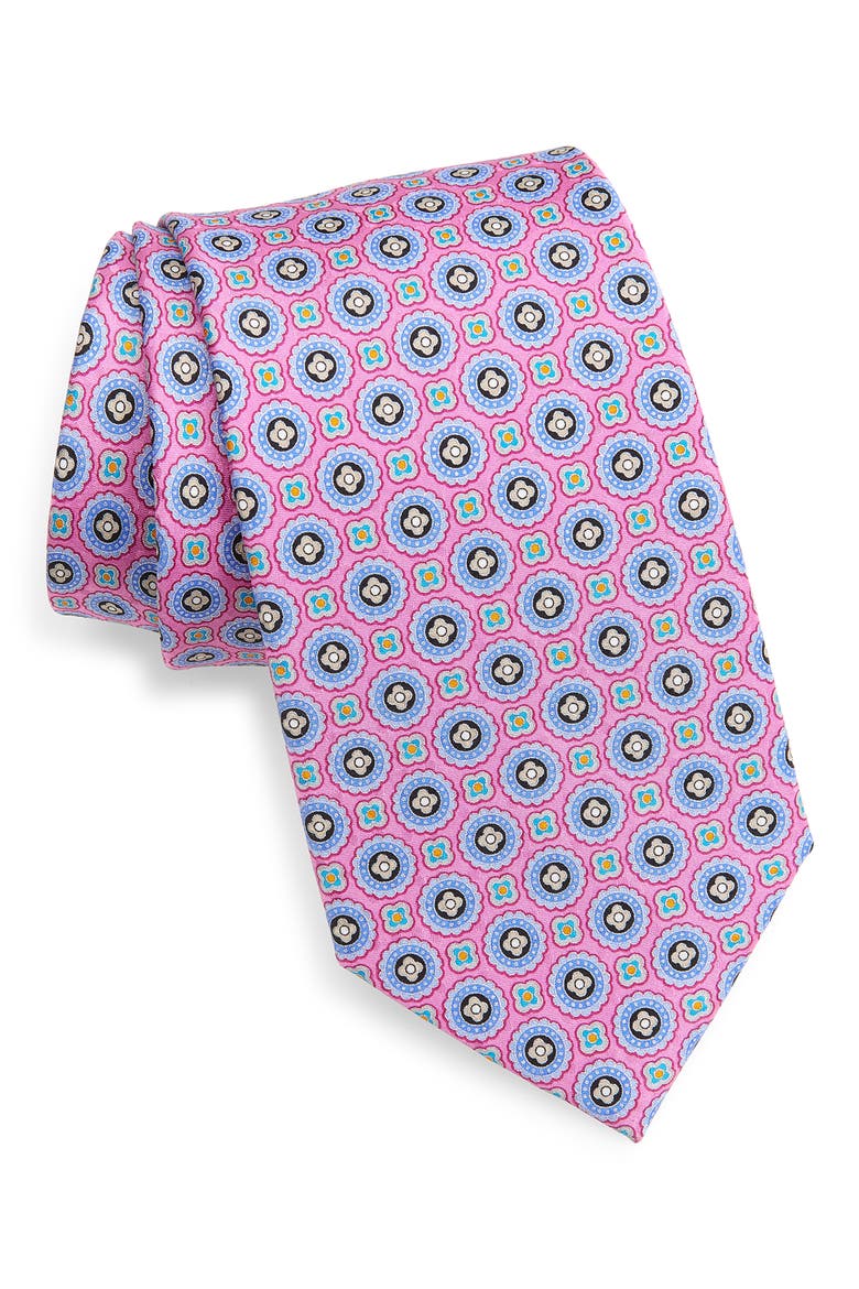Jacquard Silk Tie, Main, color, PINK