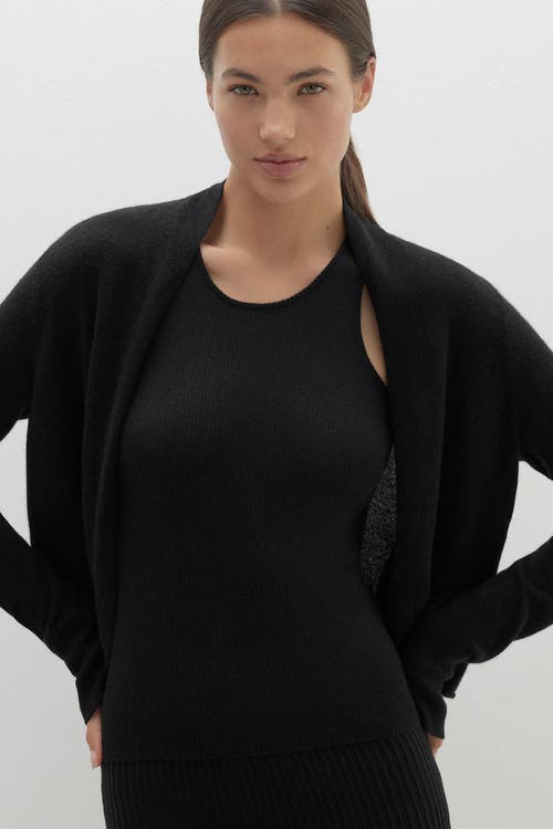 Naked Cashmere Juno Cropped Cashmere Cardigan In Black