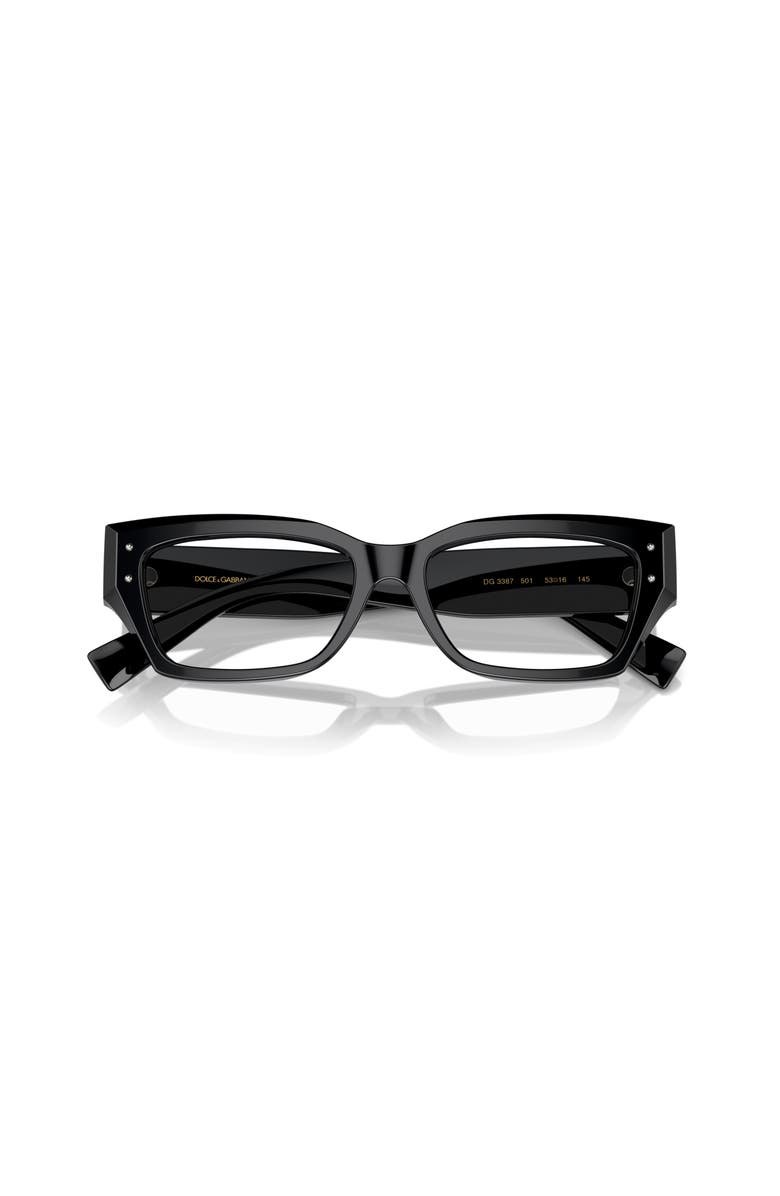 Dolce&Gabbana 51mm Rectangle optical glasses, Alternate, color, Black