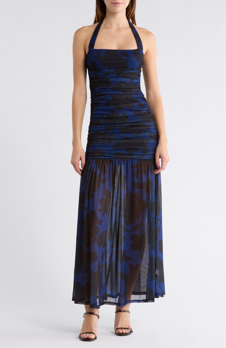 AFRM LOS ANGELES Tyla Halter Maxi Dress, Main, color, Evening Shadow Florals