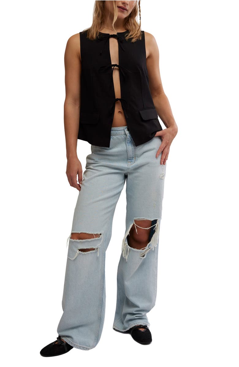 Free People Celia Tie Front Vest, Alternate, color, 