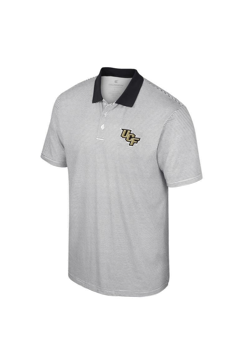 Men's Colosseum White/Black UCF Knights Print Stripe Polo, Alternate, color, White