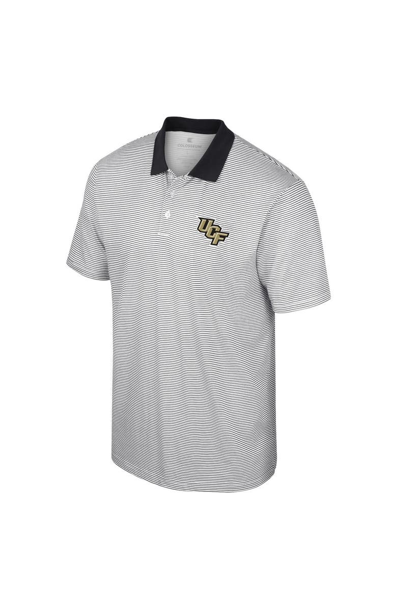 COLOSSEUM Men's Colosseum White/Black UCF Knights Print Stripe Polo, Alternate, color, White