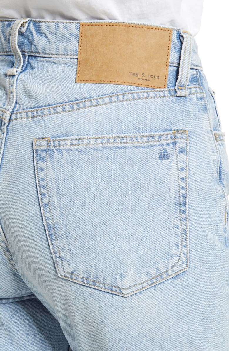 rag & bone Maya Frayed High Waist Slim Straight Leg Jeans, Alternate, color, Montauk