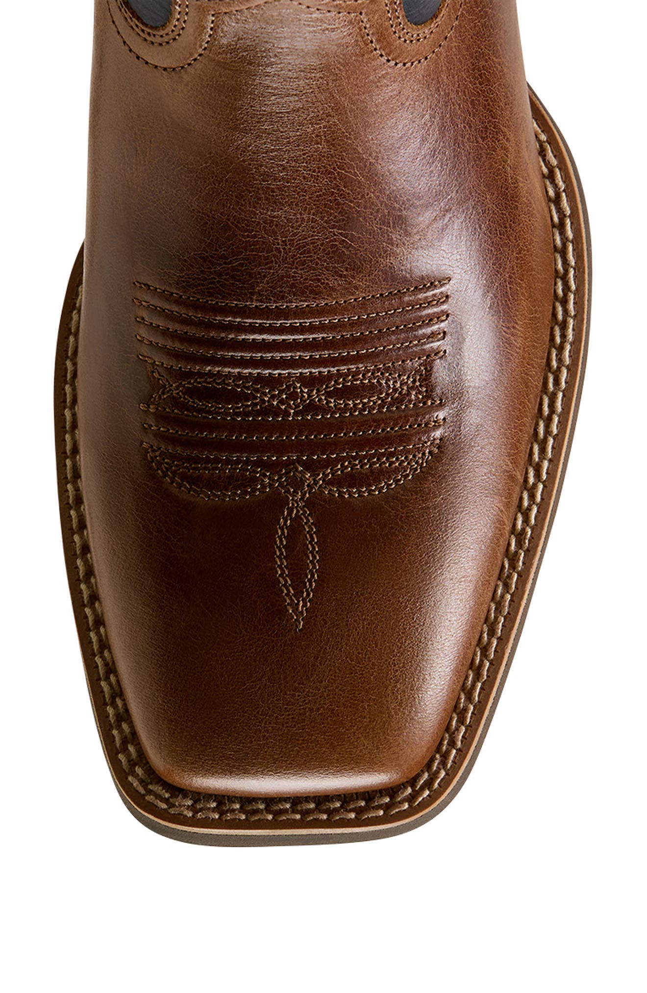 Sport Freedom Wide Square Toe Western Boot, Alternate, color, DARK TAN