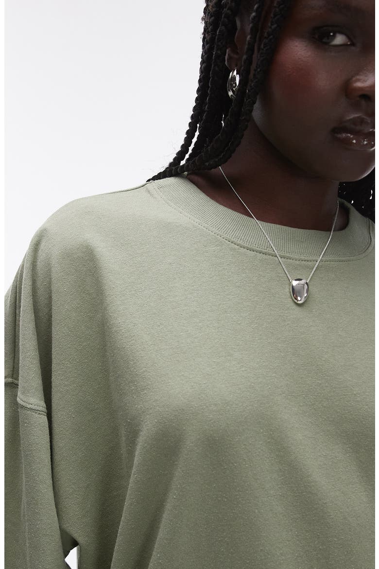 Oversize Cotton Drop Shoulder T-Shirt, Alternate, color, KHAKI