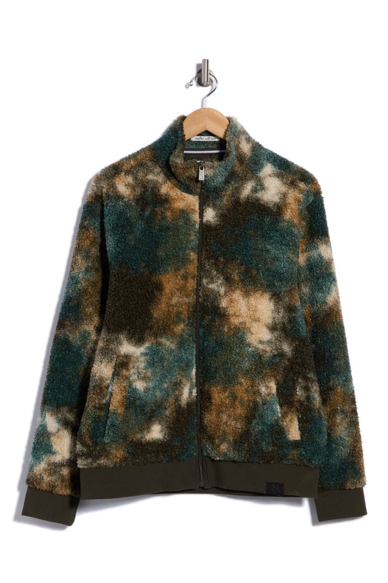 Camo Full Zip Fleece Hoodie, Main, color, FOREST NIGHT