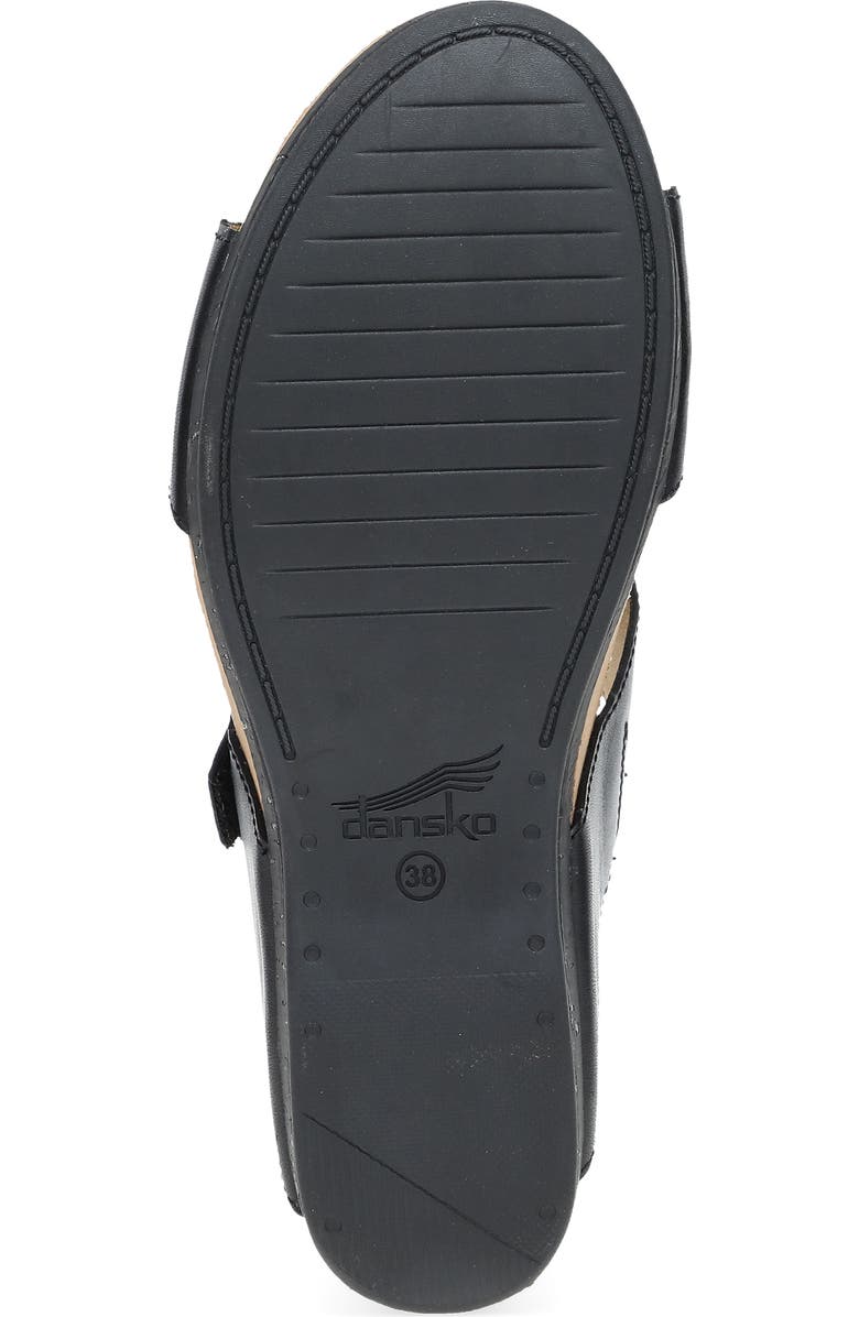 Dansko Shannon Platform Wedge Slide Sandal, Alternate, color, Black Burnished Nappa