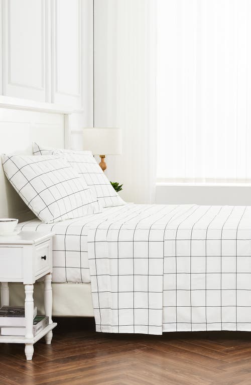 Melange Home Grid Percale Cotton Pillowcase Set