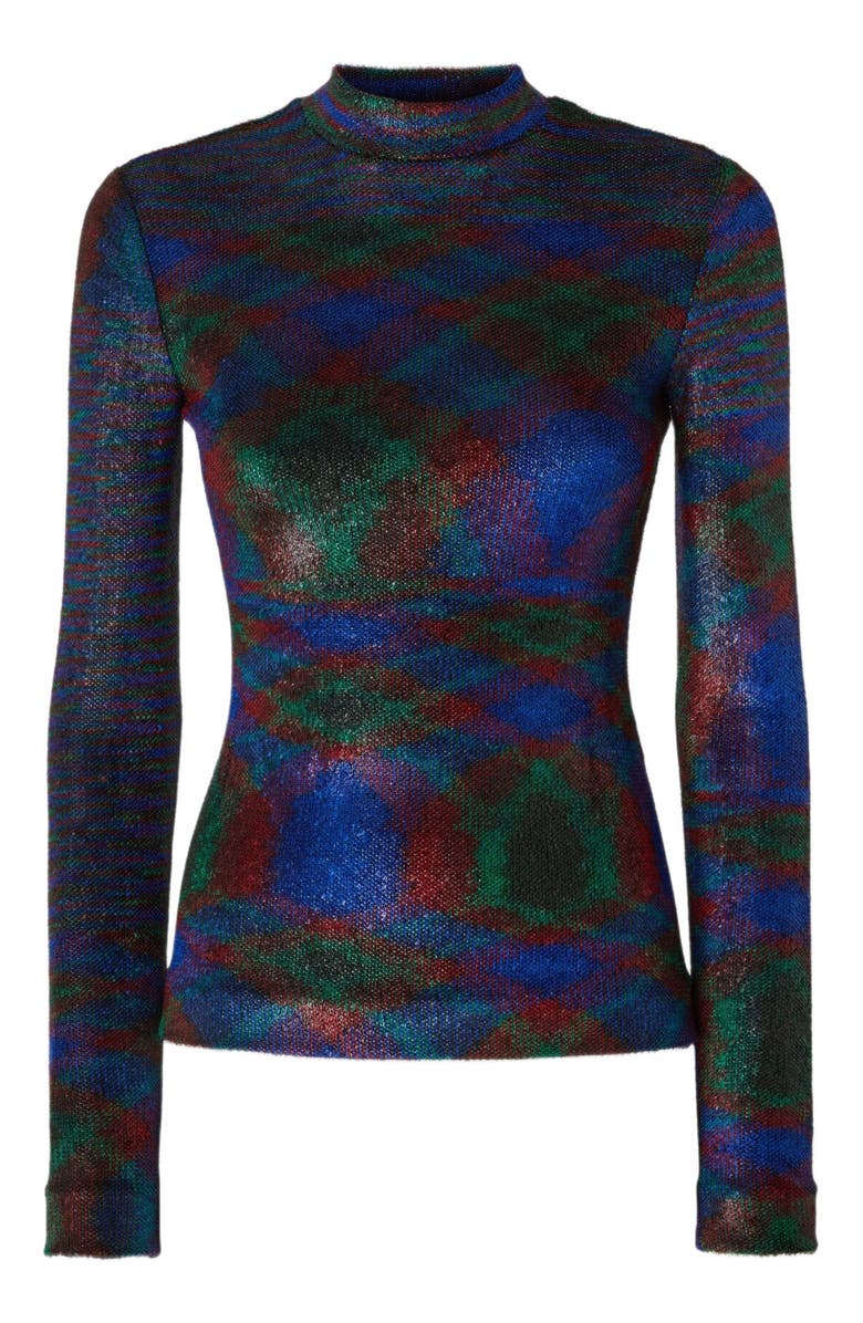 Missoni Turtleneck Sweater With Flame Pattern, Alternate, color, Green & Red