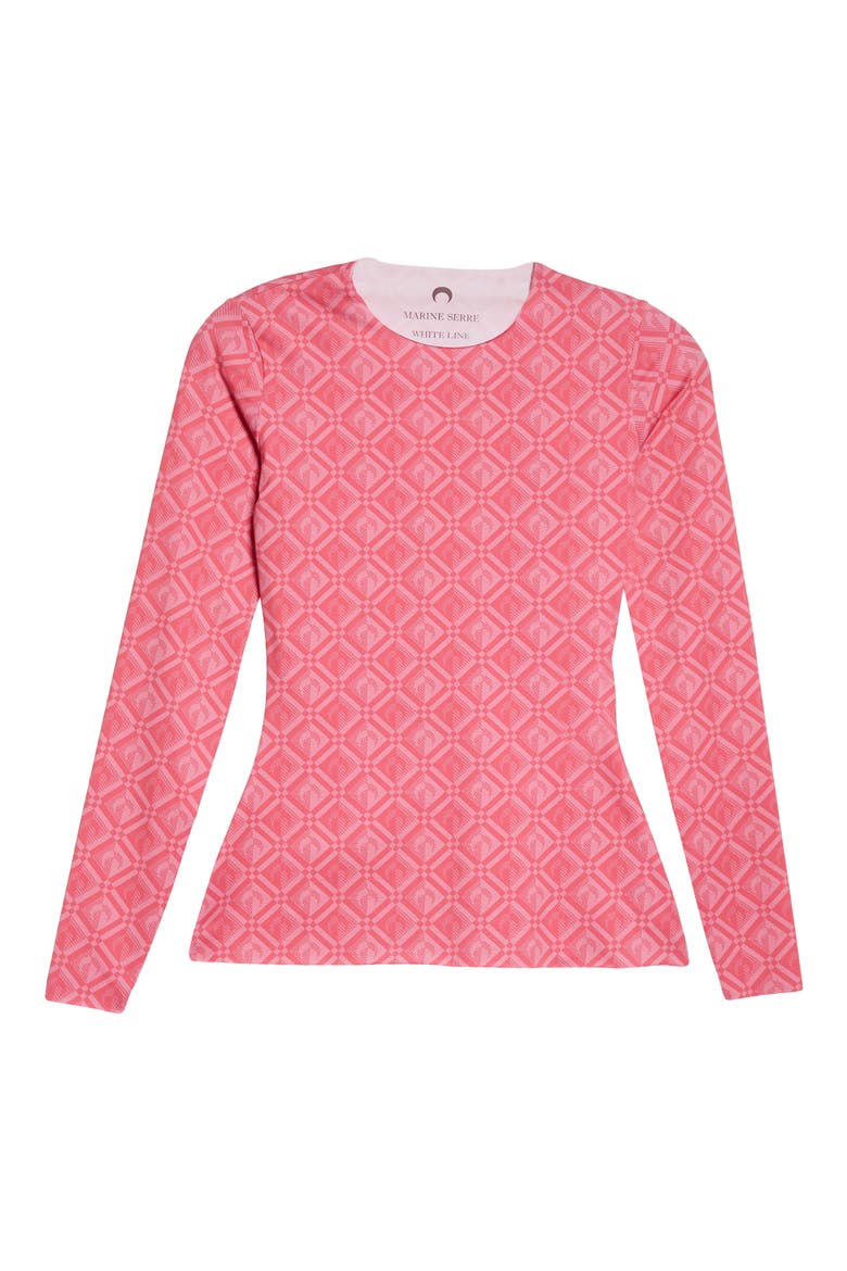 Fitted Moon Print Top, Alternate, color, MOON DIAMANT FUSCHIA PRINT