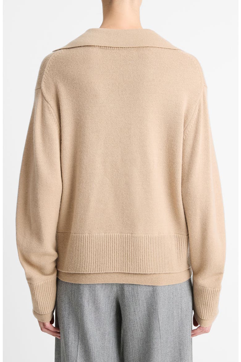 Double Layer Wool & Cashmere Sweater, Alternate, color, CAMEL