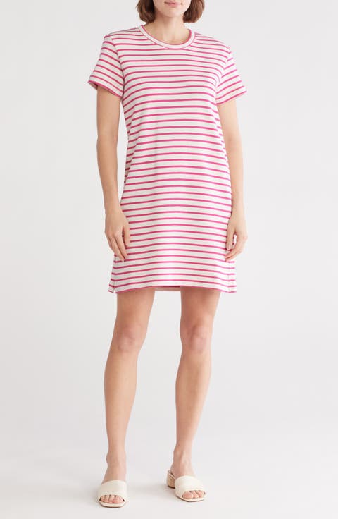 Royale Stripe Cotton Blend T-Shirt Dress