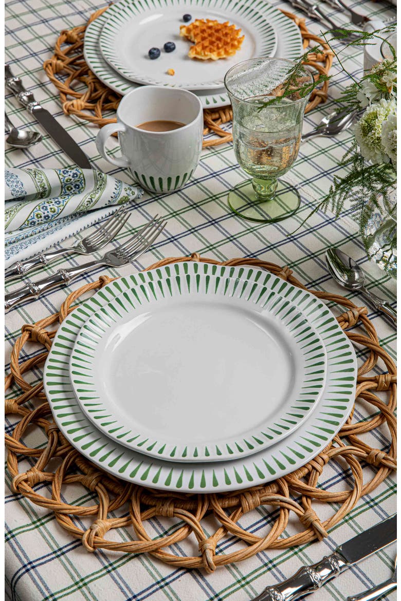 Sitio Stripe Salad Plate, Alternate, color, BASIL