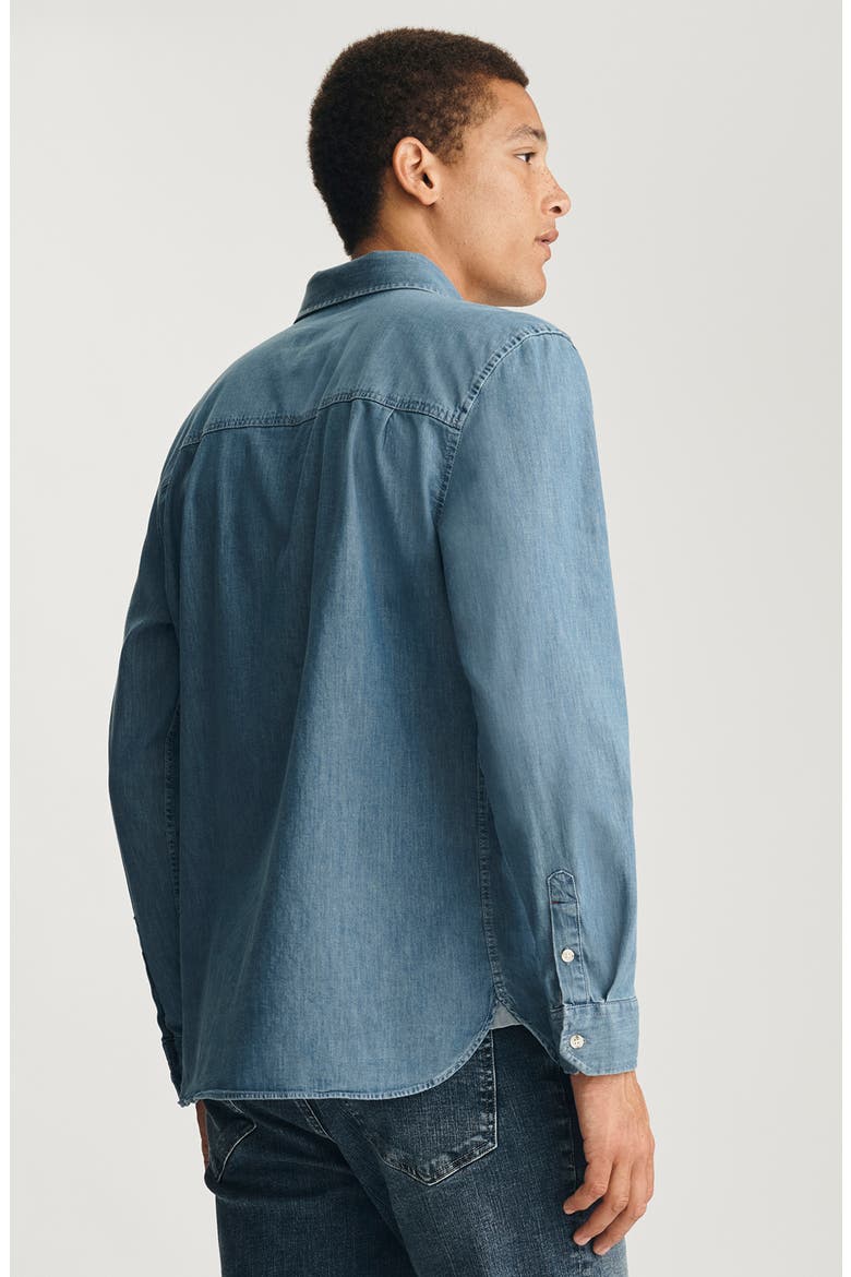 Stretch Denim Button-Up Shirt, Alternate, color, LIGHT BLUE