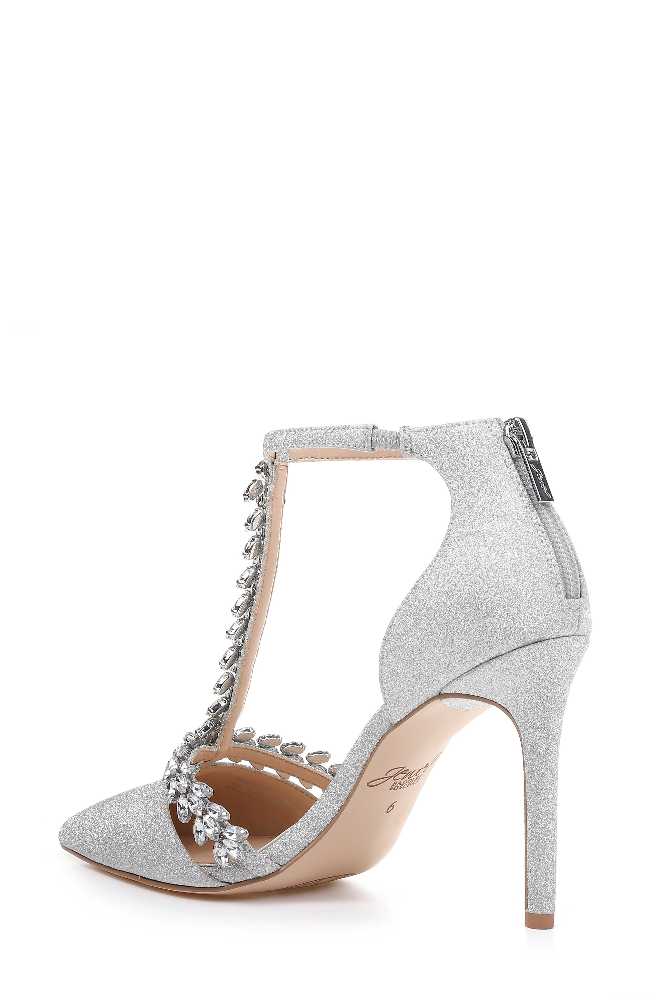 Jewel Badgley Mischka Meena Crystal Embellished T-Strap Pump, Alternate, color, 