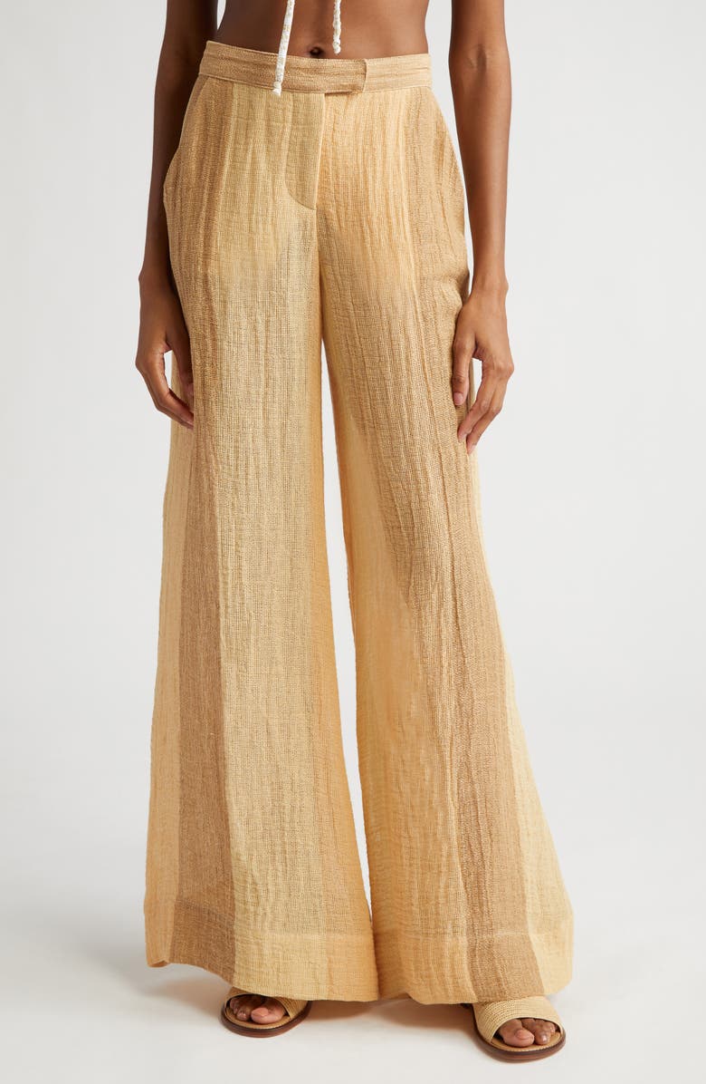 Lisa Marie Fernandez Wide Leg Linen Blend Pants, Main, color, 