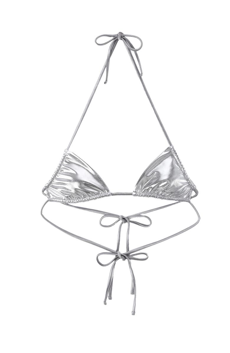 LECHERY<sup>®</sup> Lustrous Crisscross Halter Triangle Bikini Top, Alternate, color, 