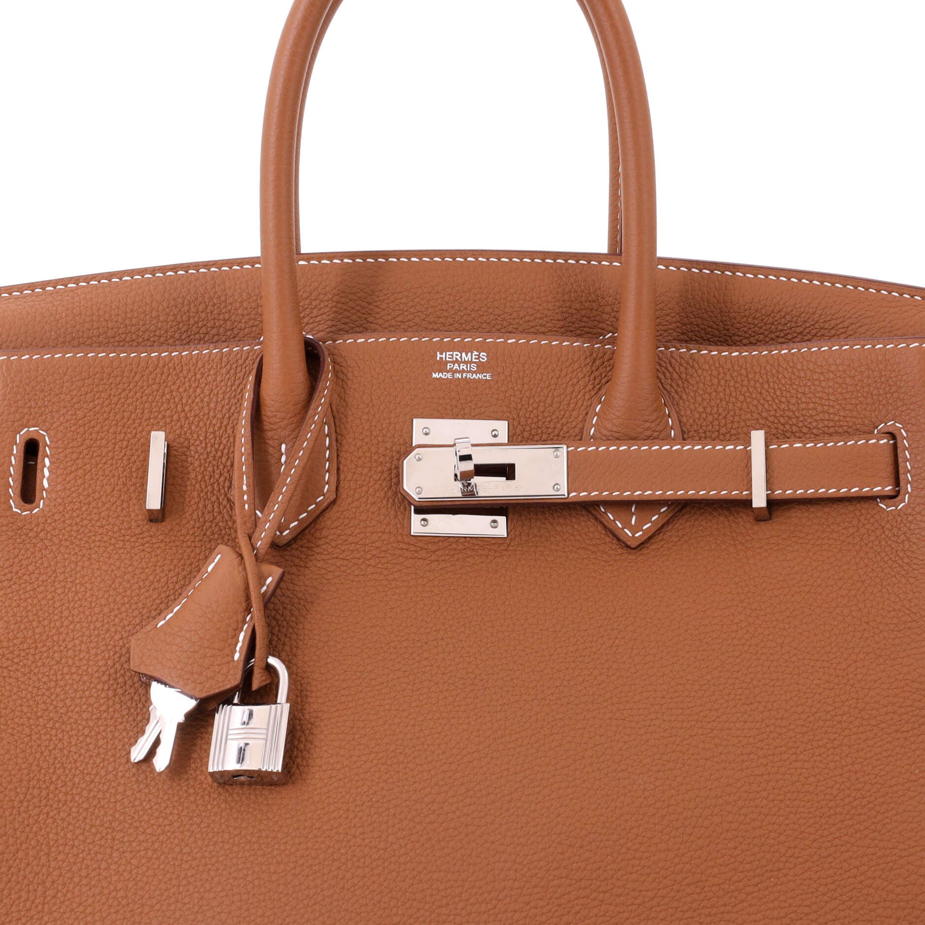 Pre-Owned Hermes Birkin Handbag Brown Togo with Palladium Hardware 30, Alternate, color, Gold