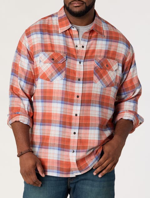 Big & Tall Large Plaid Flannel Sport Shirt V3