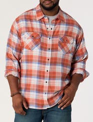 Harbor Bay by DXL Big & Tall Large Plaid Flannel Sport Shirt V3