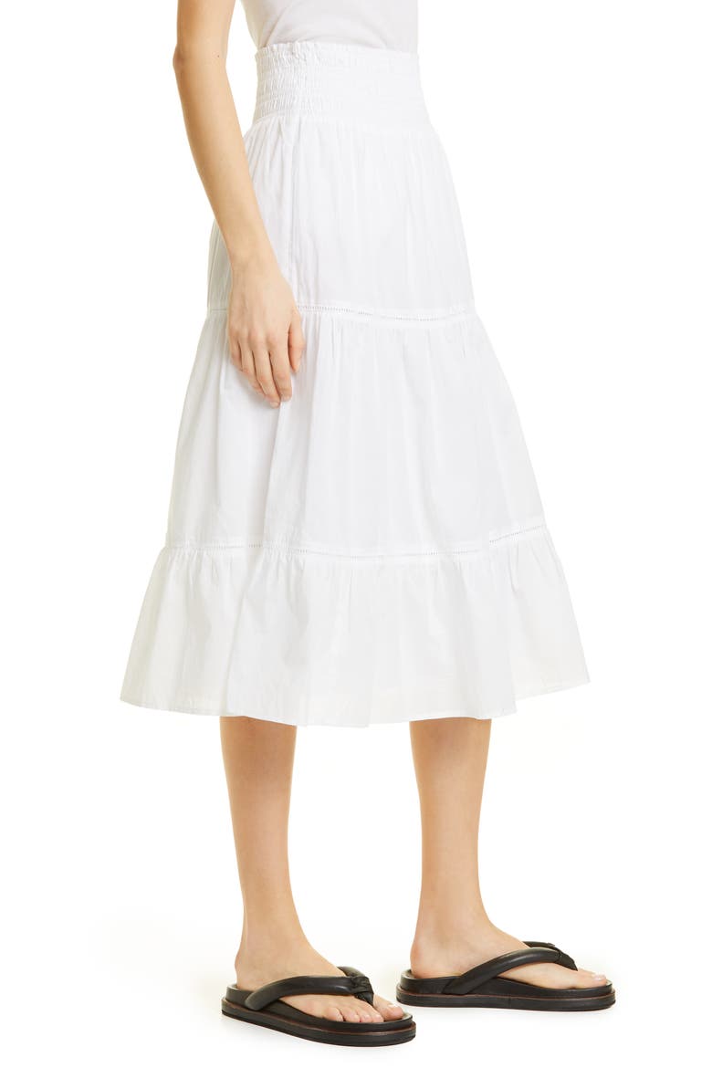 Edina Cotton Tiered Skirt, Alternate, color, BRIGHT WHITE