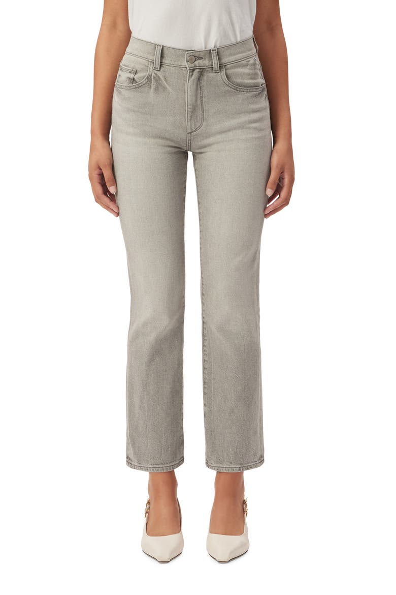 Patti High Waist Vintage Ankle Straight Leg Jeans, Main, color, LT SMOKE
