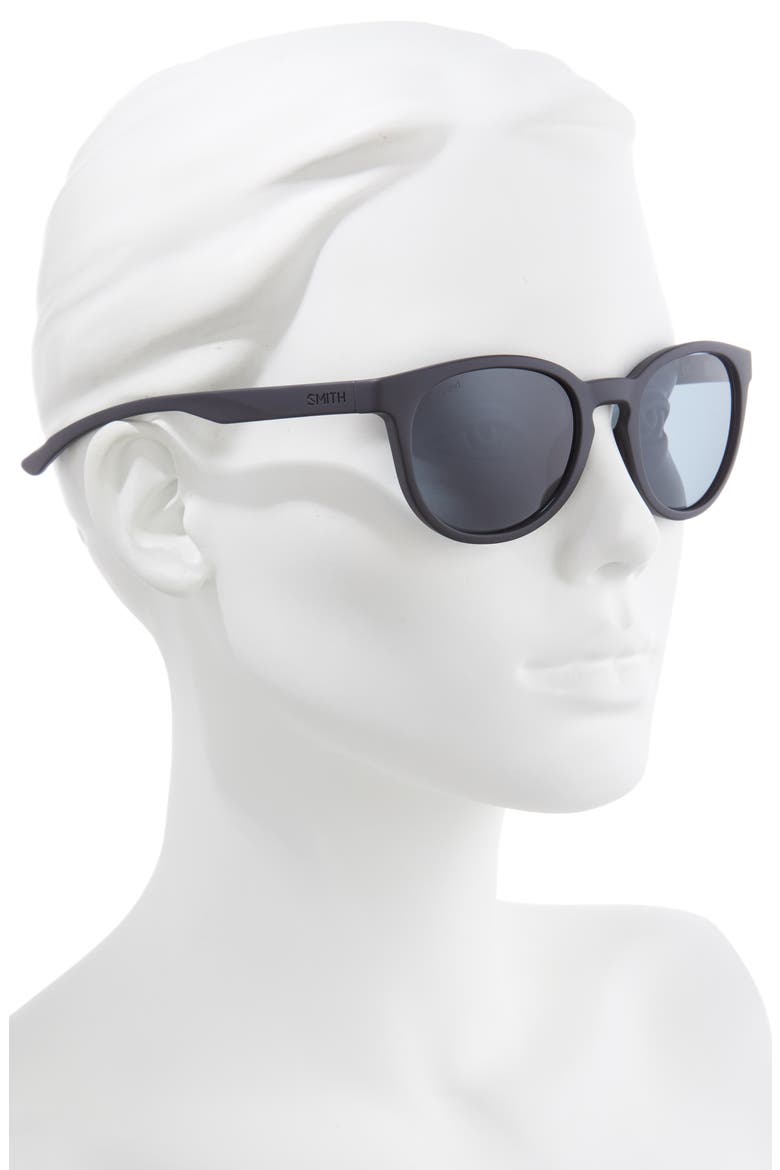 Easbank Core 52mm Polarized Round Sunglasses, Alternate, color, MATTE BLACK / POLARIZED GRAY