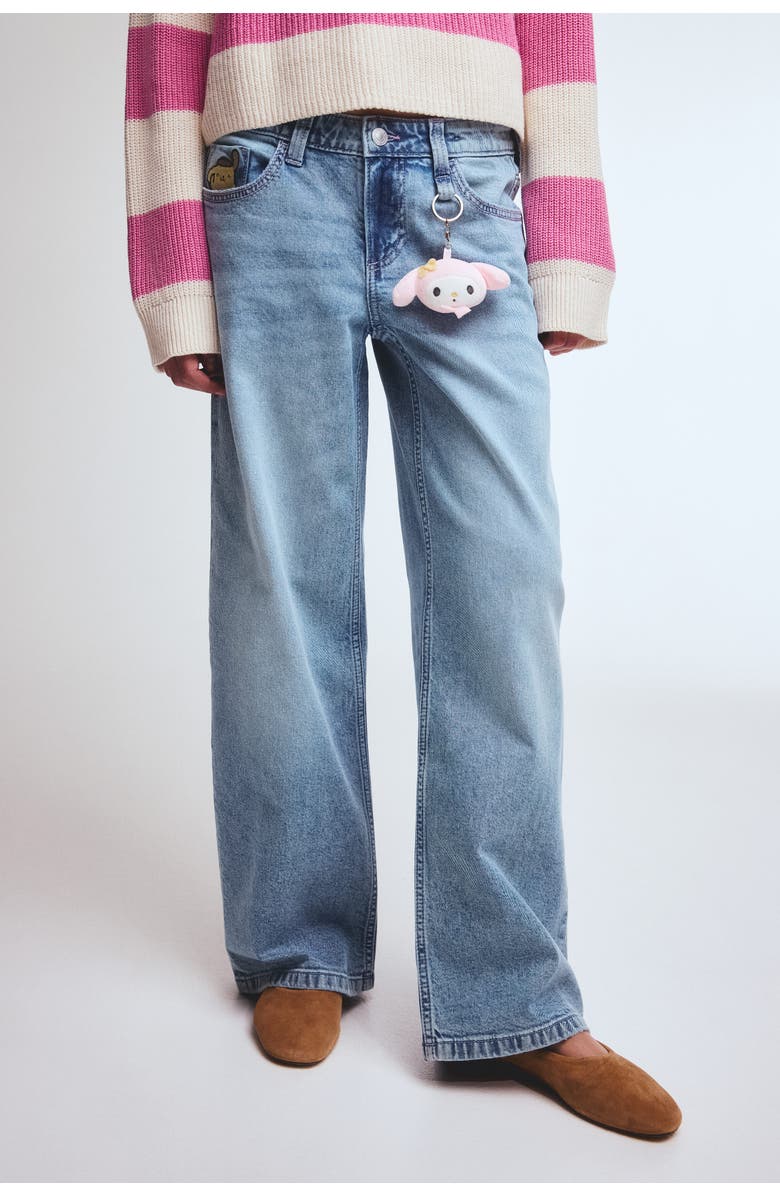 H&M Loose Fit Jeans, Alternate, color, Denim Blue/My Melody