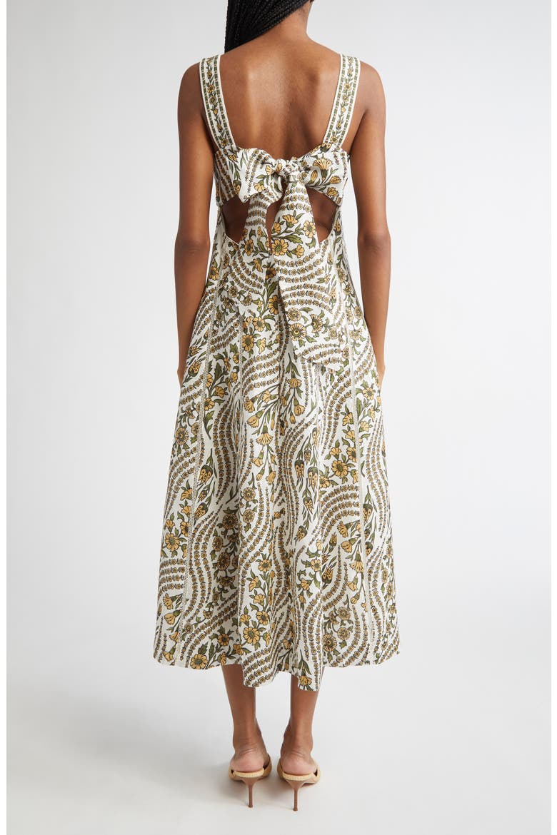 Rye Floral Linen Midi Sundress, Alternate, color, DOVE/ GREEN MULTI