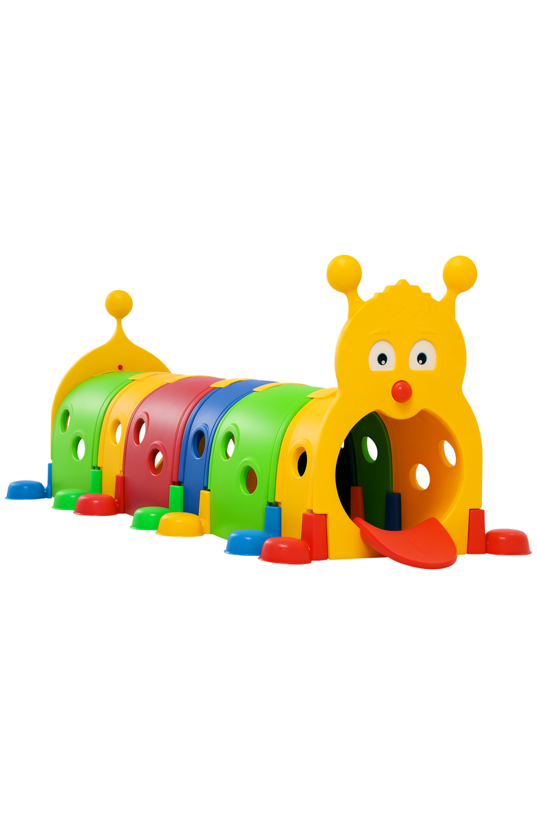 Qaba Kids Caterpillar Tunnel for Climb-N-Crawl, Indoor/Outdoor Use, Main, color, Multicolor