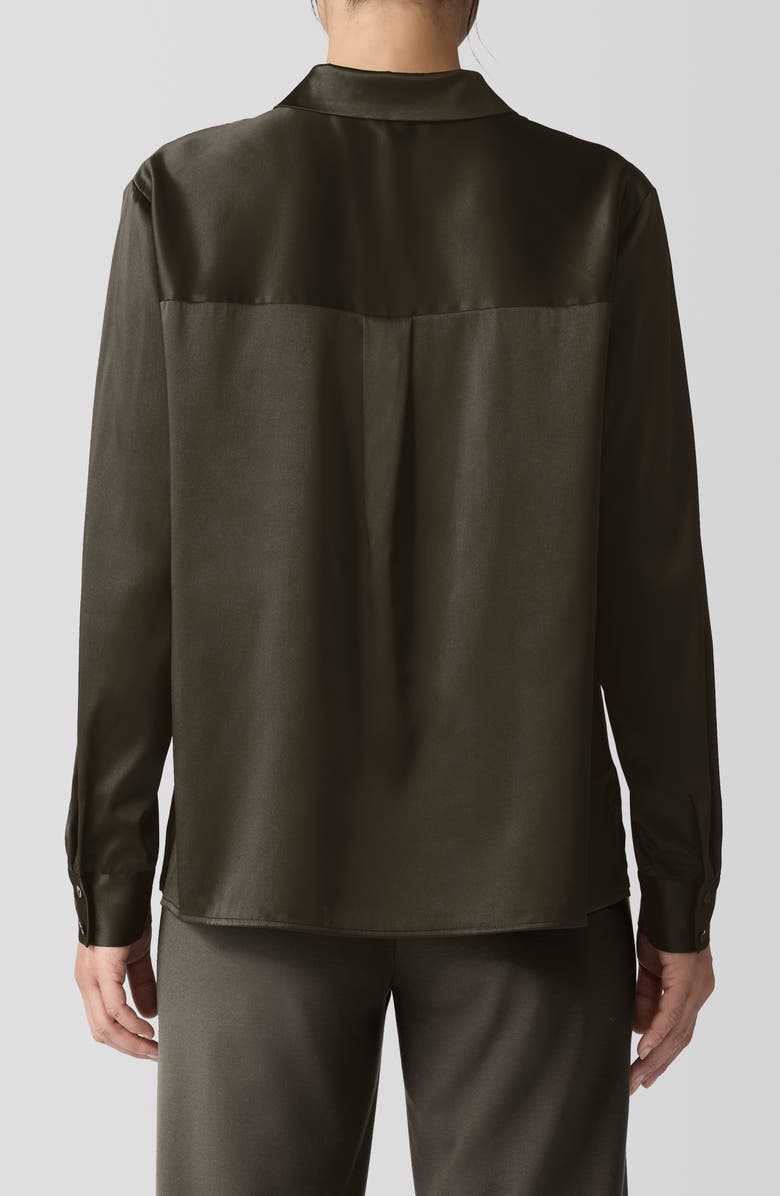 Eileen Fisher Classic Collar Stretch Silk Button-Up Shirt, Alternate, color, 