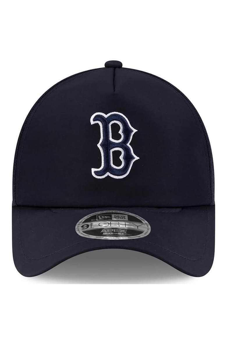 Men's New Era Navy Boston Red Sox 2026 Batting Practice Apex 9FORTY Adjustable Trucker Hat, Alternate, color, Navy