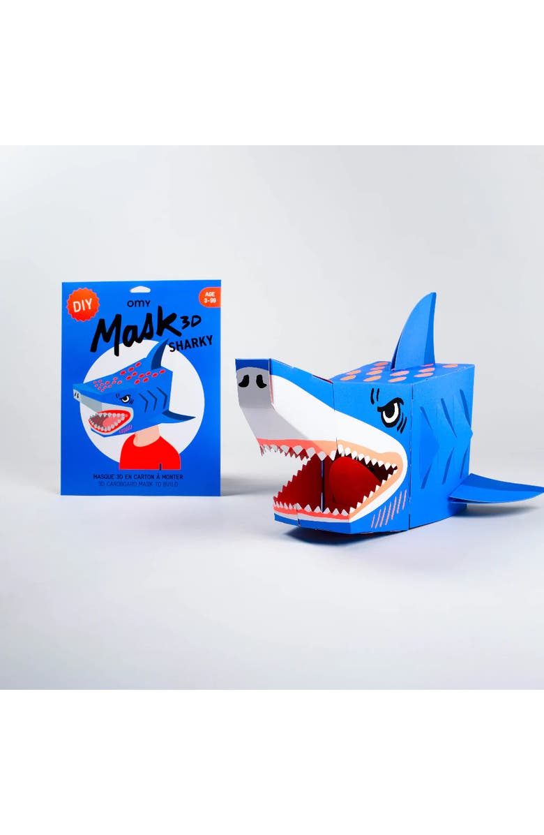 OMY 3D mask Shark, Alternate, color, Blue
