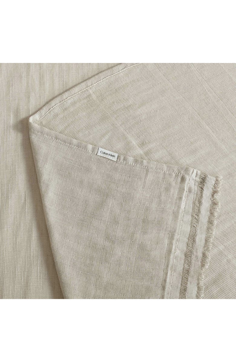 Calvin Klein Fine Weave Linen & Cotton Blend Throw Blanket, Alternate, color, Light Beige