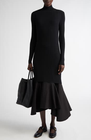 Bottega Veneta★素敵！Wool Blend Knee Length Sweater Dress Bottega Veneta Wool Blend Knee Length Sweater Dress in Black