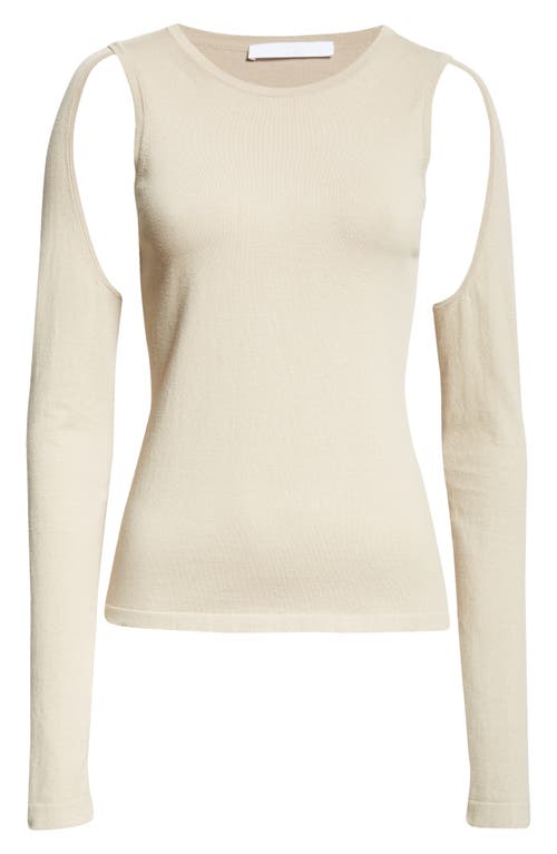 Helmut Lang Cutout Crewneck Sweater In Sand