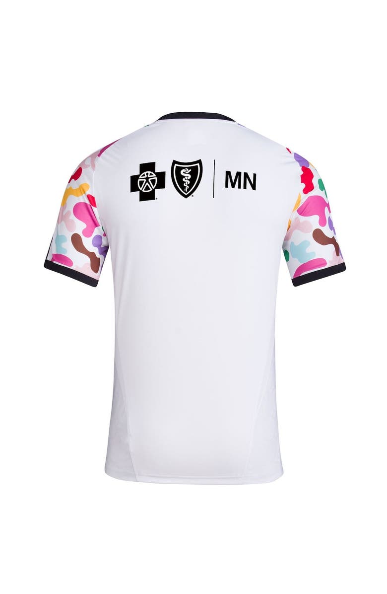 adidas Men's adidas White Minnesota United FC 2023 Pride Pre-Match Top, Alternate, color, 