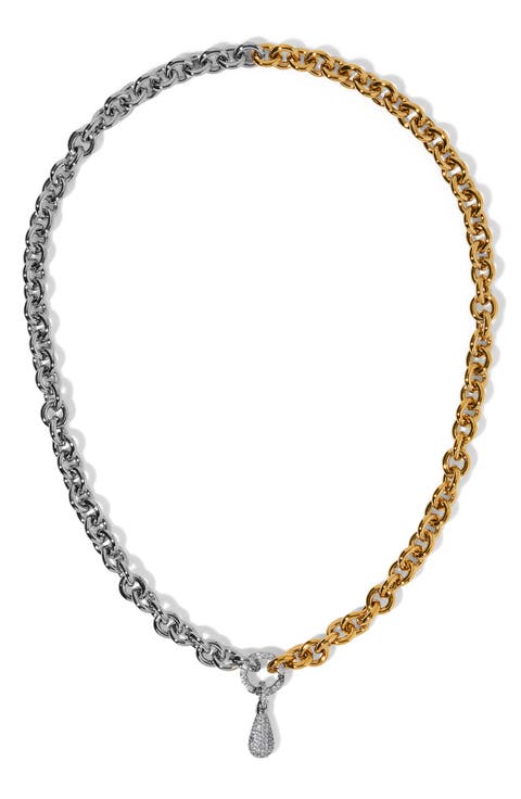 Gemini Pavé Drop Chain Necklace