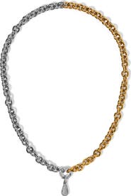 Nadri Gemini Pavé Drop Chain Necklace