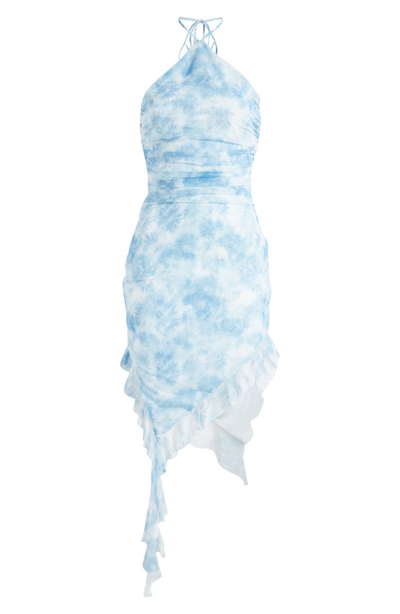 Mistress Rocks Floral Asymmetric Ruffle Minidress, Alternate, color,