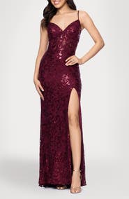 Blondie Nites Sequin Tapestry Sheath Gown