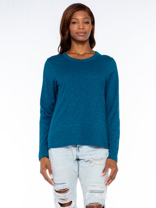 Wilt Clothing Baby Fit Long Sleeve Shrunken Crew Top In Blue