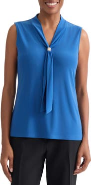 KASPER Tie Neck Sleeveless Top
