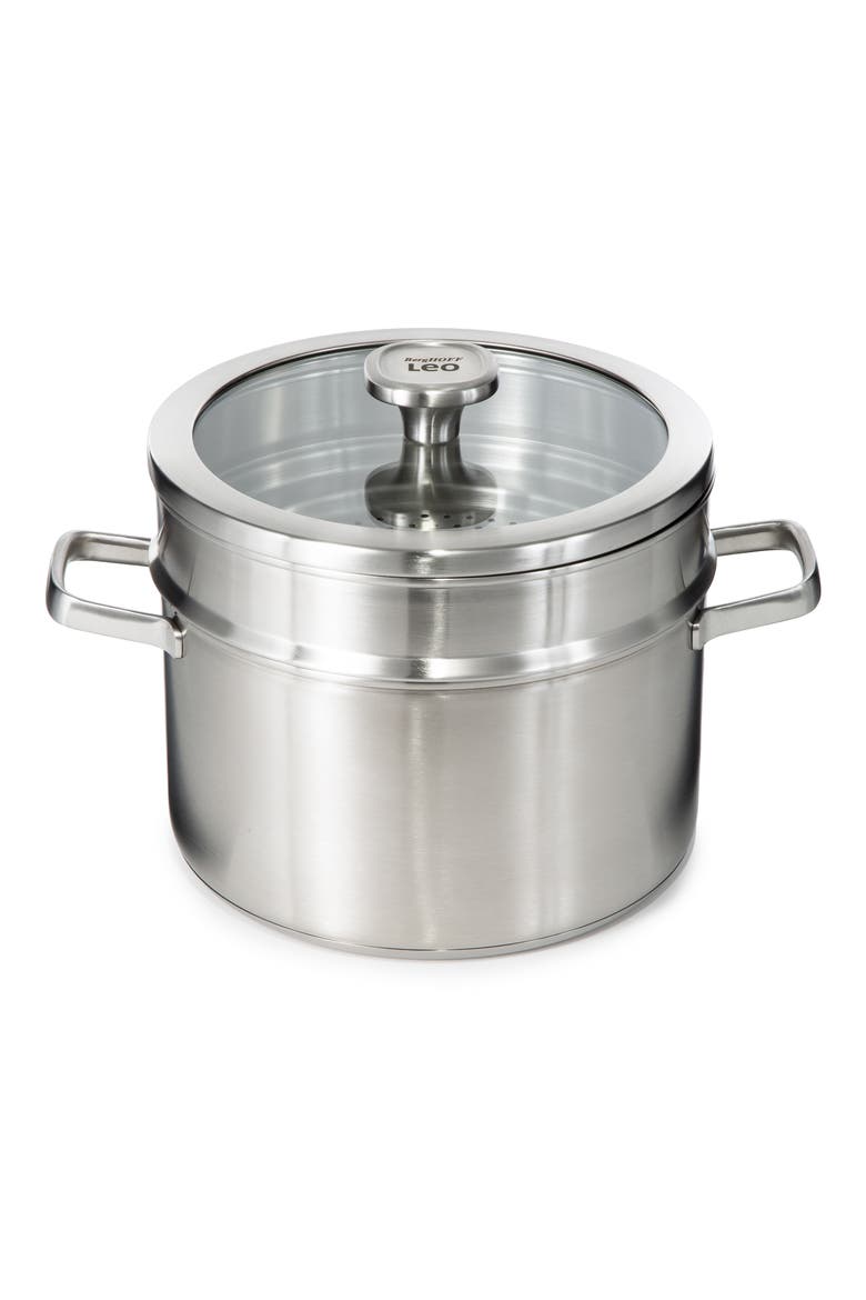 Graphite 3-Piece Recycled Stainless Steel Stockpotck & Steamer Set, Alternate, color, SILVER